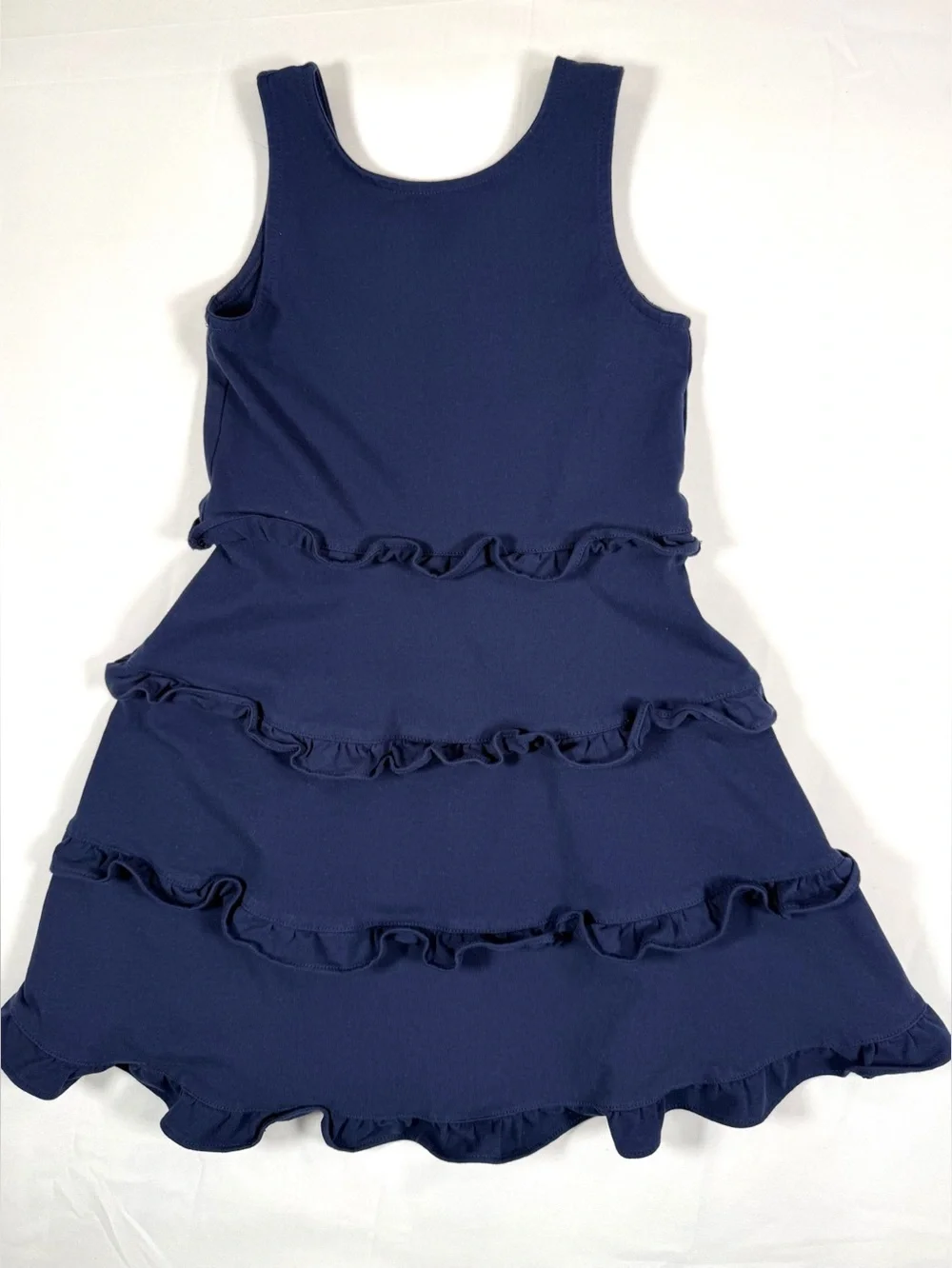 POLO RALPH LAUREN Girls Ruffled Cotton Jersey Dress Size 6X Preppy Classic